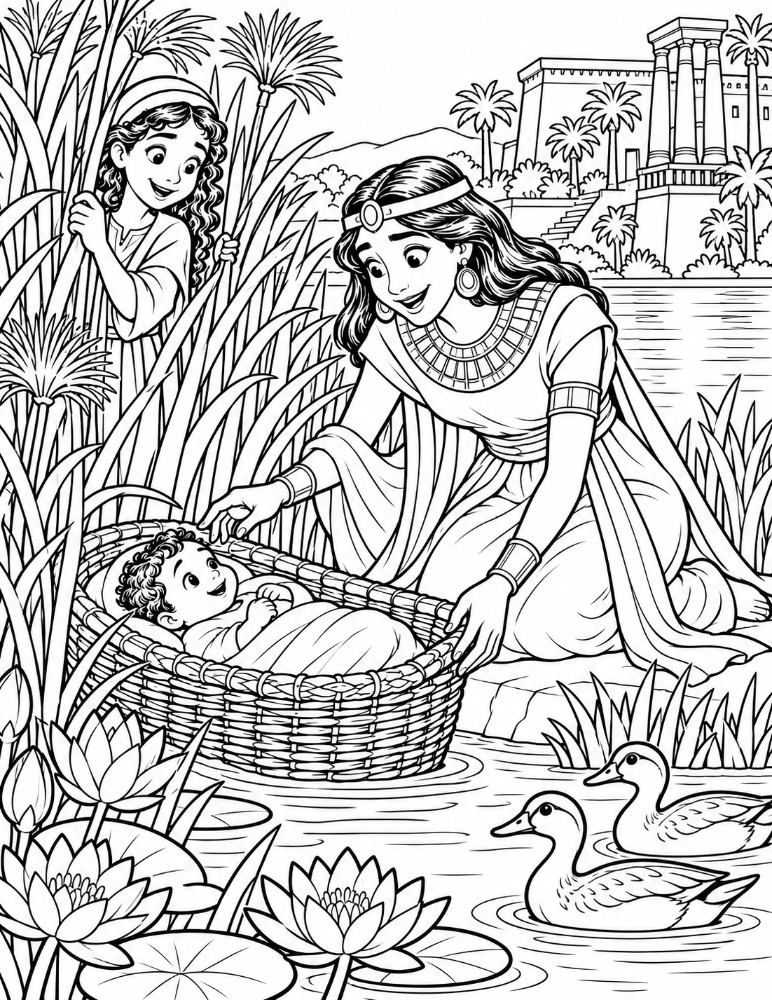 Baby Moses — coloring page