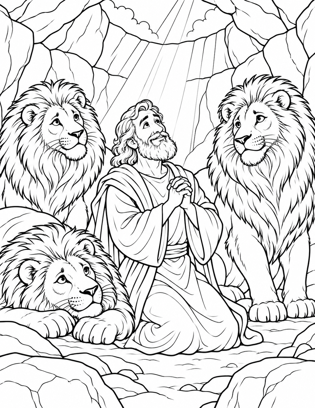Daniel and the Lions — coloring page