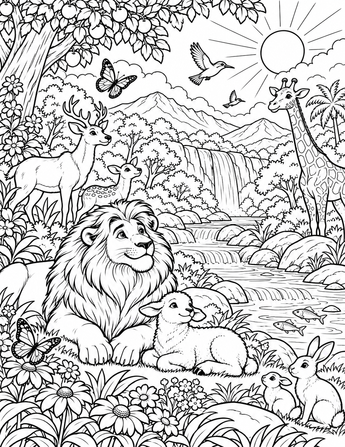 God's Creation — coloring page