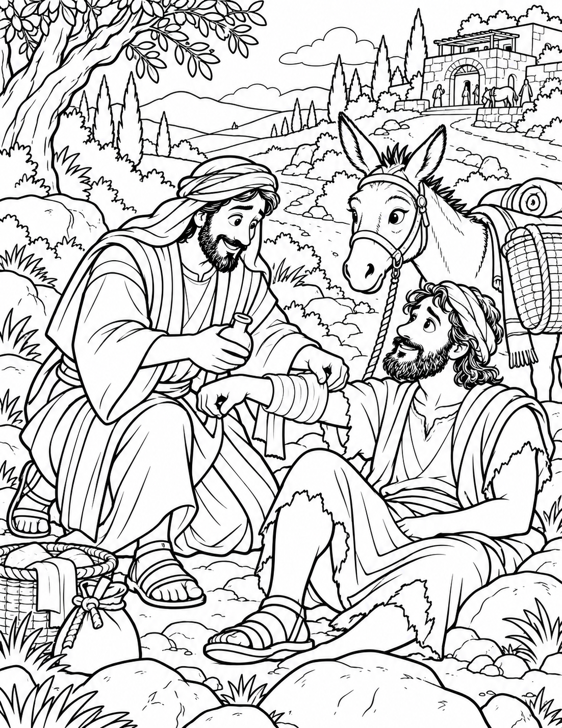 Good Samaritan — coloring page