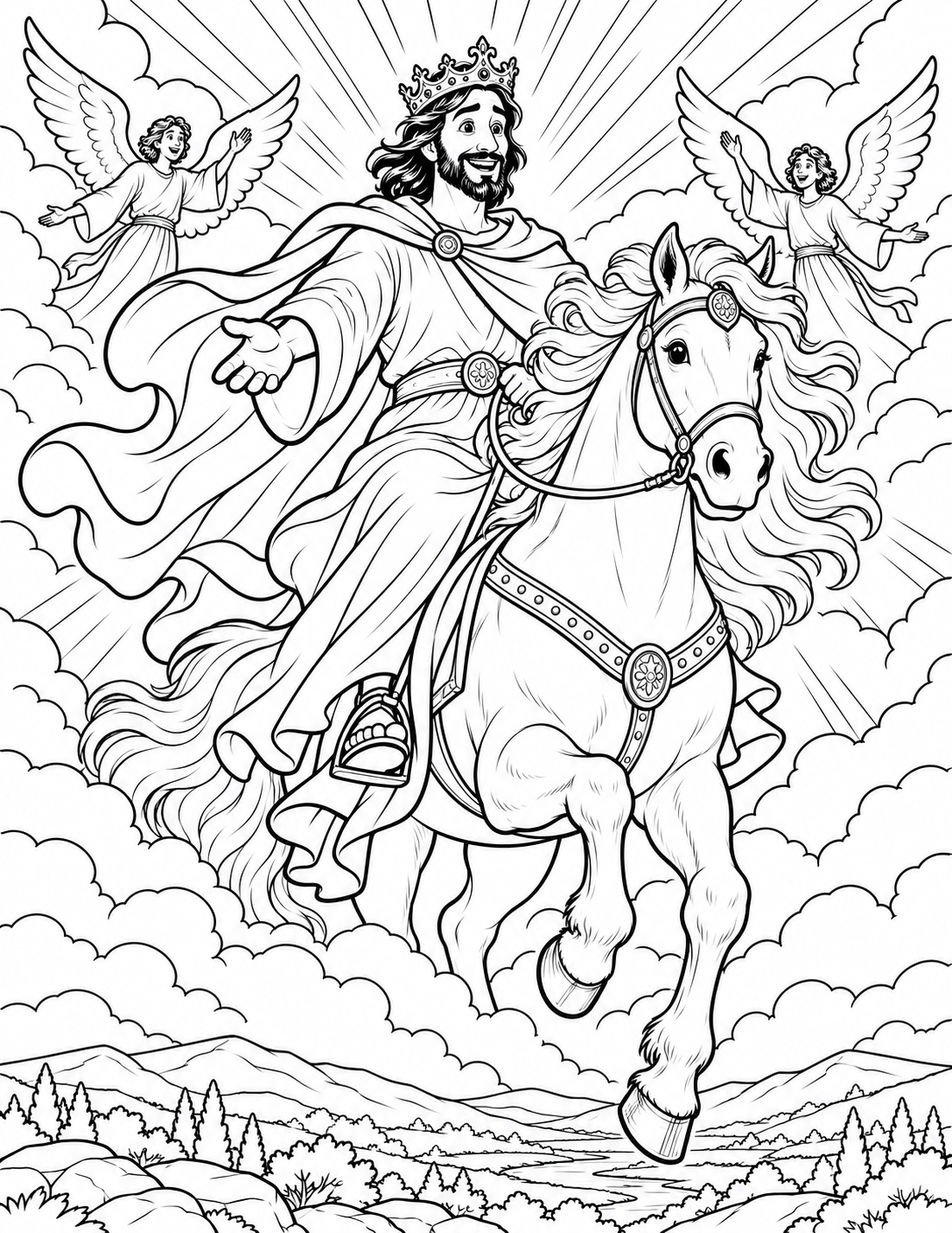 Jesus Coming Back — coloring page