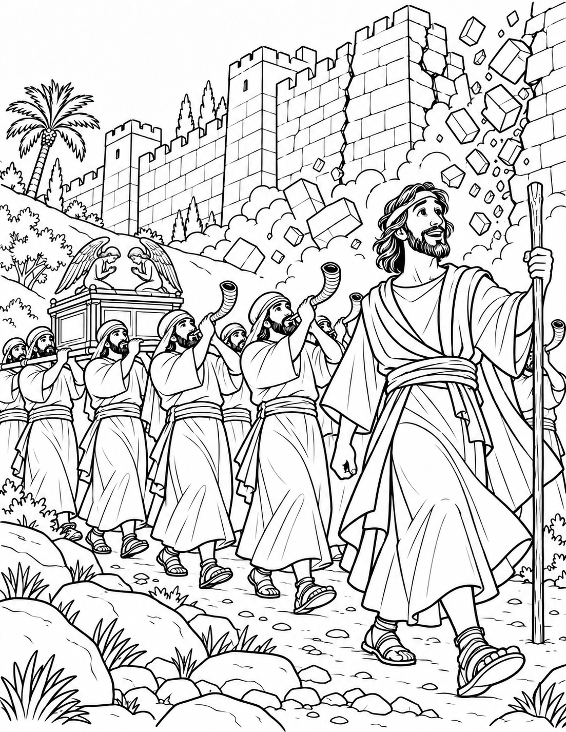 Joshua and Jericho — coloring page