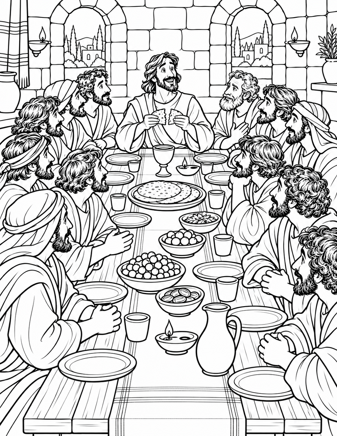 Last Supper — coloring page