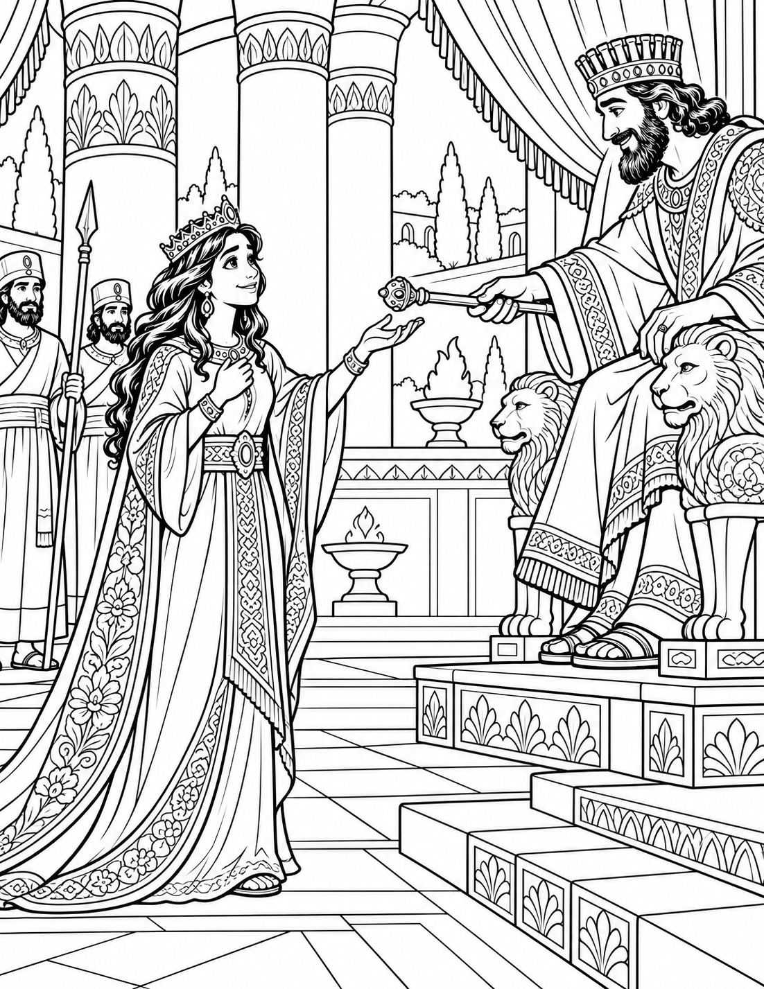 Queen Esther — coloring page