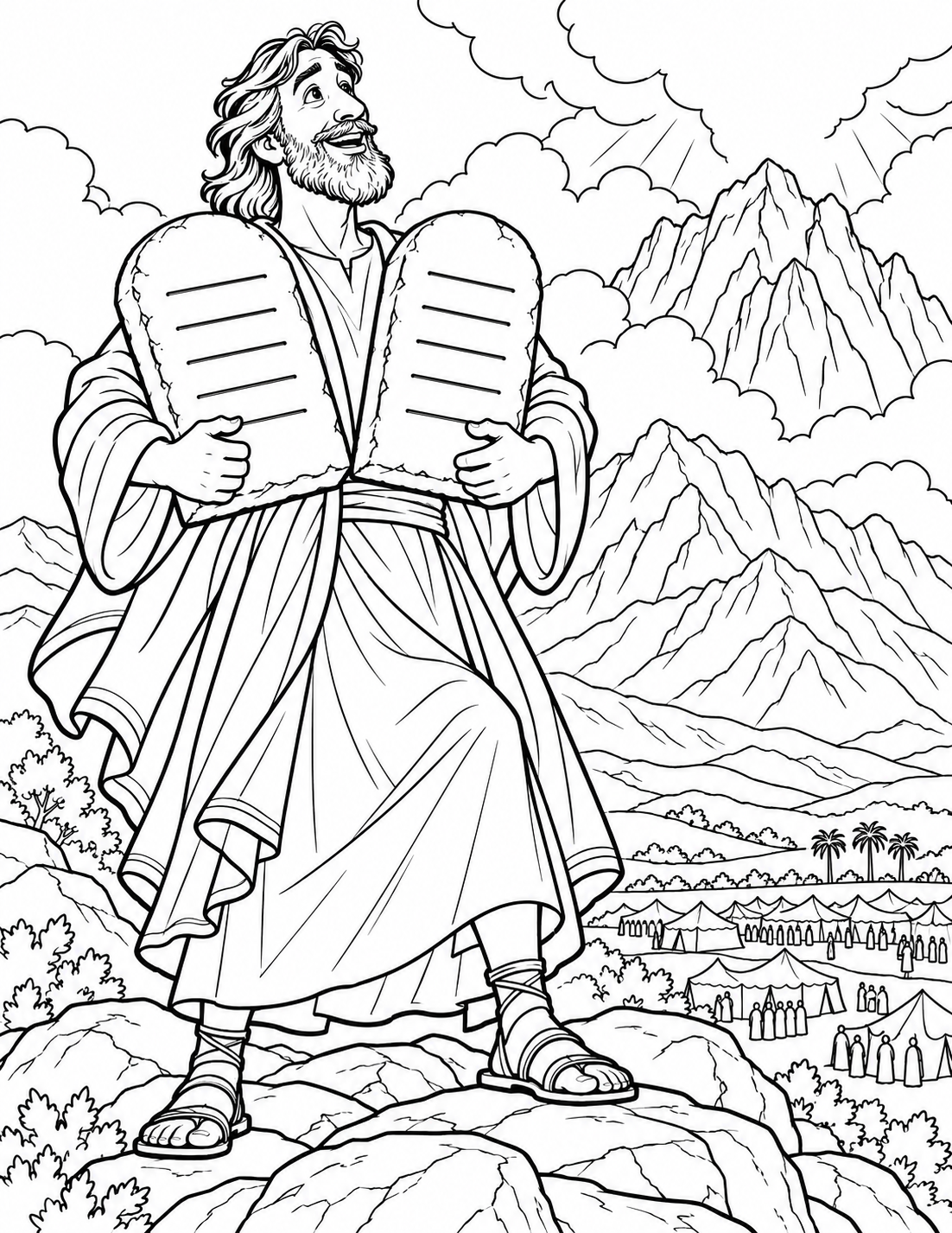 Ten Commandments — coloring page